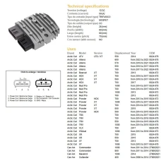 DZE РЕГУЛЯТОР НАПРУГИ CAN-AM 400/500/650/800/1000, HONDA TRX500/650/680, KAWASAKI KVF750 12-13, POLARIS 400/500/550/570/800/900, MOSFET (50A) (ESR592)