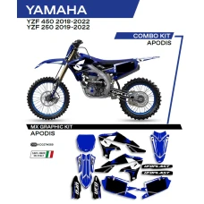 UFO КОМПЛЕКТ НАЛІПОК (OKLEIN) YAMAHA YZF 250 '19-'22; YZF 450 '18-'22 APODIS КОЛІР СИНІЙ
