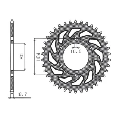SUNSTAR ЗІРОЧКА ЗАД 501 33 KAWASAKI Z 750C '80-87, GPZ 1100 '81-85, GPZ 750 '83-89, GPZ 750 ТУРБО '82-87 (LANC. 630)