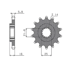 ПЕРЕДНЯ ЗІРКА SUNSTAR CHT 490 15 DUCATI MONSTER 600/750/900 (JTF736.15) (LANC. 520) (49015JT)