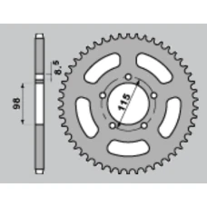PBR ШЕСТЕРНЯ ЗАД 893 60 C45 KTM SX 60/65 (LANC.420) (JTR894.60)
