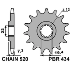 PBR ЗІРОЧКА ПЕРІД 434 14 SUZUKI DR 250 '82-'87, GZ 250, GN 250 (JTF434.14) (LANC. 520) (434.14JT)