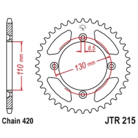 JT ЗІРОЧКА ЗАД 4306 56 HONDA CR 80/85 '85-'07 (430656JT) (LANC. 420)