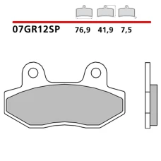 BREMBO 2026/03 КОЛОДКИ ДИСКОВІ ТОРМОЗНІ KH86 SINTER SP (SPIEK METALICZNY) ЗАД (ECE R90)
