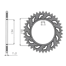 SUNSTAR ЗІРОЧКА ЗАД 463 48 KAWASAKI KMX 125 '86-'03 (JTR463.48) (LANC. 428) (46348JT)