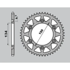 ЗАДНЯ ЗІРКА JR 489 42 KAWASAKI KX 125/250/500 '84-'08, KDX 200 '84-'06, KDX 220 '97-'05, KDX 250 '91-'96, KLX 250 '93-'20, KXF 250 '04-'22, KLX 300 '97-'10, KXF '06-'22 (JTR460.42)