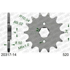 AFAM 2026/04 ШЕСТЕРНЯ ПЕРІД 2046 14 HONDA CA 125 '95-01', CB/CBX/CM/CMX 250 '83-16' (JTF270.14) (LANC. 520)