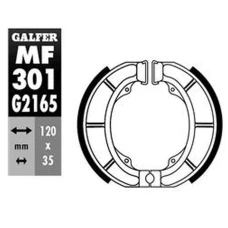 GALFER КОЛОДКИ БАРАБАННІ ДИСКОВІ ТОРМОЗНІ ЗАД DERBI ATLANTIS 50/100 '99-, SUZUKI ADDRESS 50 '92-, AP 50 '94-, LIDO 50/75/80 '89-,