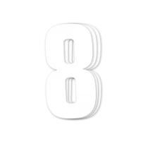 BLACKBIRD RACE НОМЕРИ БІЛА - PACK OF 3 CM.16X7,5CM #8