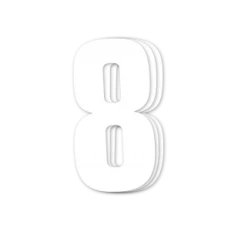 BLACKBIRD RACE НОМЕРИ БІЛА - PACK OF 3 CM.16X7,5CM #8