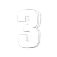 BLACKBIRD RACE НОМЕРИ БІЛА - PACK OF 3 CM.16X7,5CM #3