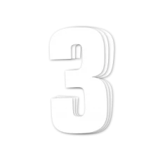 BLACKBIRD RACE НОМЕРИ БІЛА - PACK OF 3 CM.16X7,5CM #3