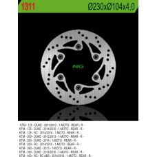 NG ДИСК ТОРМОЗНИЙ ЗАД KTM DUKE 125/200/390 '11-'20, RC 200/390 '14-'20 (230X140X4) (6X10,5)