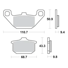 SBS КОЛОДКИ ДИСКОВІ ТОРМОЗНІ KH85 STREET CERAMIC КОЛІР ЧОРНИЙ