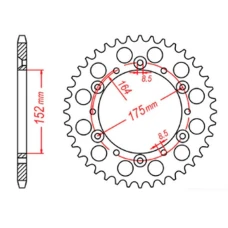 ЗАДНЯ ЗІРКА MTX PARTS 856 50 YAMAHA YZ YZF 88-98 (JTR853.50) (LANC. 520)