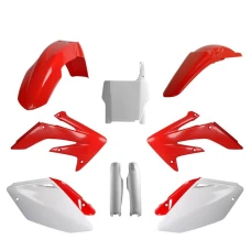 POLISPORT КОМПЛЕКТ ПЛАСТІКОВ (ПОВНИЙ KIT) HONDA CRF 250R '04-'05 W КОМПЛЕКТІ TABLICA ПЕРІД (8661900001) I КРИШКИ AMORTYZAROROW (8351700001) КОЛІР CZERWONO БІЛИЙ OEM