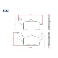 BRENTA КОЛОДКИ ДИСКОВІ ТОРМОЗНІ KH708 HONDA VISION 110 '17-18, ZOOMER 110 '13-, CLICK 125 '12-17, ПЕРІД (FT 3181)