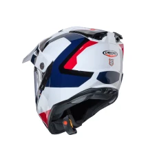МОТОШОЛОМ CABERG  OFFROAD / TRAIL / ADVENTURE DUOSPORT (DUAL) TANAMI SCRAM З ЛІНЗАМИ ТА КОЗИРКОМ КОЛІР БІЛИЙ/ЧЕРВОНИЙ/СИНІЙ (HONDA - HRC) РОЗМІР L (PINLOCK У КОМПЛЕКТІ)