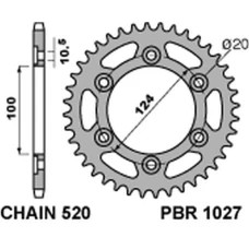 ЗАДНЯ ЗІРКА PBR 1027 42 C45 DUCATI MONSTER 695/800 (JTR735.42) (LANC. 520)