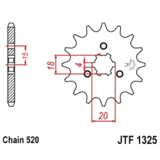 ПЕРЕДНЯ ЗІРКА JR CHT 2056 12 HONDA ATC 185/200 '80-86' (205612JT) (LANC. 520) ПІД ЗАМОВЛЕННЯ