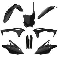 POLISPORT КОМПЛЕКТ ПЛАСТІКОВ (ПОВНИЙ KIT) KAWASAKI KXF 250 '17-'20 W КОМПЛЕКТІ TABLICA ПЕРІД (8665900003) I КРИШКИ AMORTYZAROROW (8351800002) КОЛІР ЧОРНИЙ