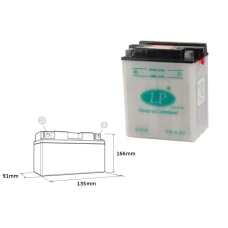 LANDPORT АКУМУЛЯТОР YB14-B2 12V 14AH 135X91X167 OBSLUGOWY - БЕЗ ELEKTROLITU (5)
