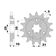 CHT ЗІРОЧКА ПЕРІД 412 14 SUZUKI DR 750S '88-'89, DR 800S BIG '88-'00 (41214JT) (LANC. 520)