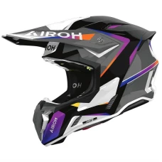 AIROH ШОЛОМ CROSS / ENDURO / ATV / QUAD TWIST 3 HUSTLE GLOSS  КОЛІР CZARNY/FIOLETOWY/BIALY РОЗМІР S