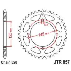ЗАДНЯ ЗІРКА JR 857 47 YAMAHA XV 125 VIRAGO '97-01, XVS 125 DRAG STAR '00-04, TT 600R '04, (85747JT) (LANC. 520) КОЛІР ЧОРНИЙ