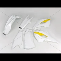 UFO КОМПЛЕКТ ПЛАСТІКОВ HUSQVARNA TE/FE 125/250/300/350/450 '15 КОЛІР OEM '15 (BIALY/ZOLTY) (HU615E999)