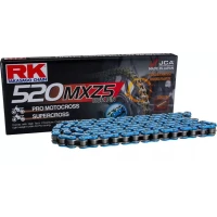 RK ЛАНЦЮГ ПРИВІДНИЙ (MOTOCROSS) 520MXZ5-120 ЗАСТІБКА (CL) W КОМПЛЕКТІ КОЛІР СИНІЙ