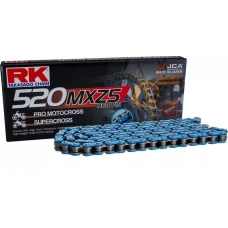 RK ЛАНЦЮГ ПРИВІДНИЙ (MOTOCROSS) 520MXZ5-120 ЗАСТІБКА (CL) W КОМПЛЕКТІ КОЛІР СИНІЙ