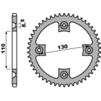 PBR ЗІРОЧКА ЗАД АЛЮМІНІЙ (ERGAL) 4306 56 L (JTR215.56) (LANC. 420) КОЛІР СРІБНИЙ