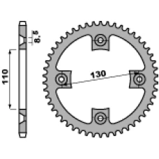 ЗАДНЯ ЗІРКА PBR АЛЮМІНІЙ (ERGAL) 4306 56 L (JTR215.56) (LANC. 420) КОЛІР СРІБНИЙ