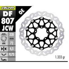 GALFER ДИСК ТОРМОЗНИЙ ПЕРІД DUCATI DIAVEL 1200 '11-; HYPERMOTARD 939/950 '13-; MONSTER 796/797/821/1200 '10-; MULTISTRADA 937/950/1200 '10-; X DIAVEL 1260 '19- (WAVE FLOATING) (320X72X4,5MM)