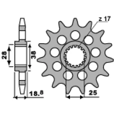 PBR ЗІРОЧКА ПЕРІД 2178 16 18NC APRILIA RSV 1000 09-11 (LANC. 525)
