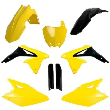 POLISPORT КОМПЛЕКТ ПЛАСТІКОВ (ПОВНИЙ KIT) SUZUKI RMZ 450 '08-'17 W КОМПЛЕКТІ TABLICA ПЕРІД (8659300001) I КРИШКИ AMORTYZAROROW (8398300002) КОЛІР ЖОВТИЙ ЧОРНИЙ OEM