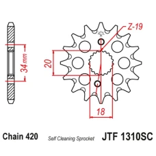 JT ЗІРОЧКА ПЕРІД 2157 15 HONDA CRF 150 '07-20' (215715JT) (LANC. 420) SAMOOCZYSZCZAJACA