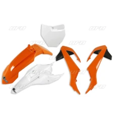 UFO КОМПЛЕКТ ПЛАСТІКОВ KTM SX 65 '16-'23 КОЛІР OEM 16' І 18' (POMARANCZOWY/BIALY) (KT526E999)