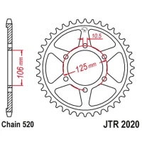 JT ЗІРОЧКА ЗАД 4530 51 (453051JT) TRIUMPH DAYTONA 660 '24-, TIGER SPORT 660 '24-'24, TRIDENT 660 '21-'24 (LANC. 520)