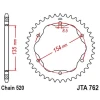 JT ШЕСТЕРНЯ ЗАД АЛЮМІНІЙ 4574 43 DUCATI 939 СУПЕР SPORT '17-'20, 950 СУПЕР SPORT '21-'23, 955 PANIGALE V2 \/ BAYLISS '20-'24 (НЕОБХІДНО АДАПТЕР JTA760B АБО JTA 770B) (457443JT) (LANC. 520) - зображення 1