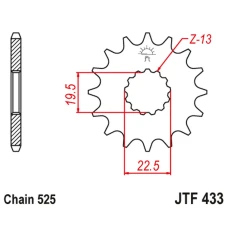 JT ЗІРОЧКА ПЕРІД 433 16 SUZUKI GSF/GSX/RF 400 '86-94', TS/TM 250 '71-83' (LANC. 525) (43316JT)