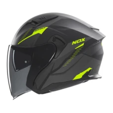 МОТОШОЛОМ ВІДКРИТИЙ NOX JET N130 MYST КОЛІР ЧОРНИЙ/ ЖОВТИЙ FLUO МАТОВА РОЗМІР L