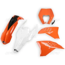 UFO КОМПЛЕКТ ПЛАСТІКОВ KTM EXC/EXC-F '11 КОЛІР OEM '11 (POMRANCZOWY/BIALY) (KT520E999W)