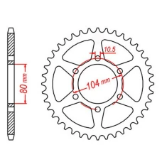 ЗАДНЯ ЗІРКА MTX PARTS 478 43 KAWASAKI ZX6R '05-'17, Z 750 (47843JT) (LANC. 520)