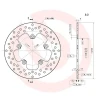 BREMBO 2026\/06 ДИСК ТОРМОЗНИЙ ЗАД YAMAHA FZ1 '06-'12, FZ6 '04-'10, FZ8 '09-'11, MT-03 '06-'12, XJ6 DIVERSION '09-'12 (245X105X5MM) (5X8,5MM) - зображення 2