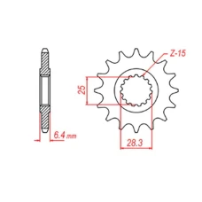 ПЕРЕДНЯ ЗІРКА MTX PARTS CHT 2168 14 YAMAHA YFZ 450/YFM 700 RAPTOR '06-'19 (JTF1592.14) (LANC. 520)
