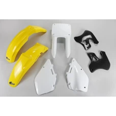 UFO КОМПЛЕКТ ПЛАСТІКОВ SUZUKI RM 125 '96-'98 КОЛІР OEM (ZOLTY/BIALY/CZARNY) (SU393E999)