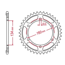GROSSKOPF АКЦІЯ ЗІРОЧКА ЗАД ULTRALIGHT UTWARDZANA 4405 53 C45 HONDA CBR 600F SPORT '01-'02, CBR 600 F4I '01-'06 STUNT (JTR1307.53)