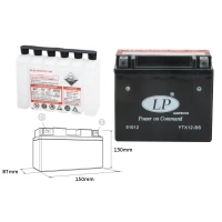LANDPORT АКУМУЛЯТОР YTX12-BS 12V 10AH 152X88X131 (GTX12BS) BEZOBSLUGOWY - ELEKTROLIT OSOBNO (4) UE2019/1148